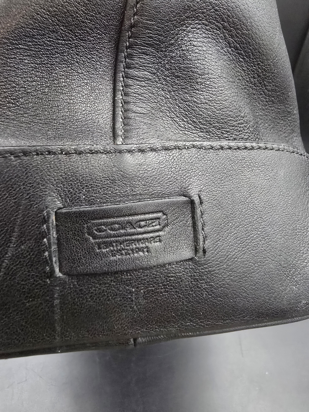 Coach Black Leather Tote with Buckle Straps - Picture 4 of 13